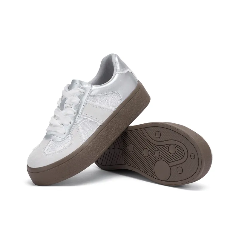 Hotwind Cream Lace Series Anti-Slip Wear-Resistant Low-Top Casual Shoes Women's-19