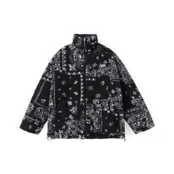 GENANX Floral Stand Collar Loose Fit Puffer Jacket Unisex
