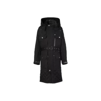 Burberry Detachable Hood Quilted Ramie Cotton Parka
