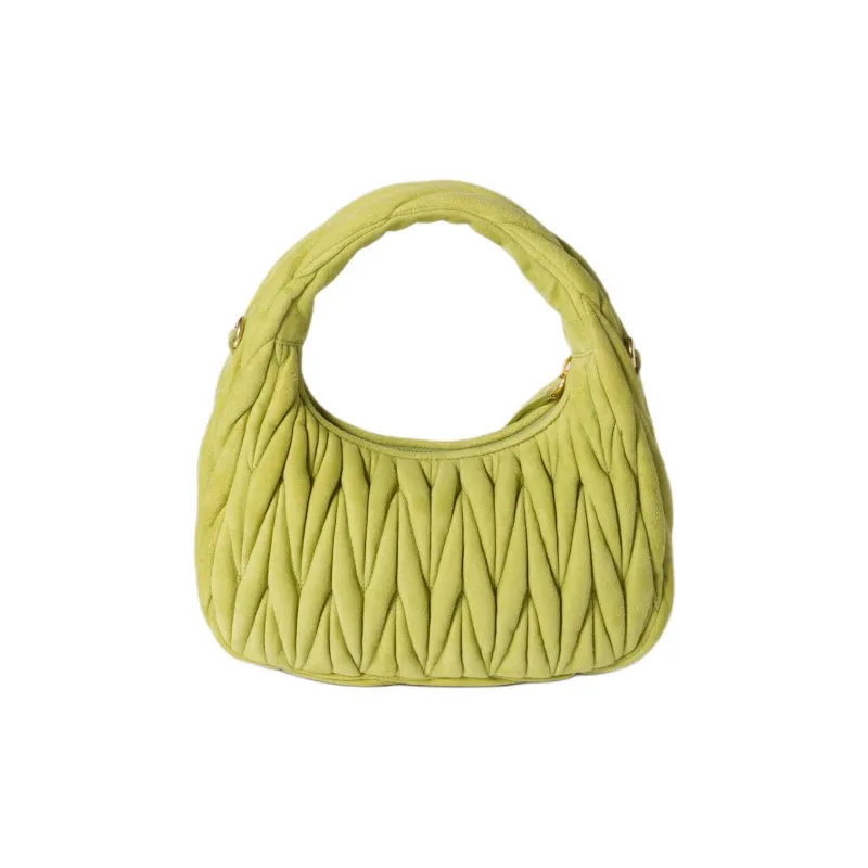 MIU MIU Wander Series Lambskin Hobo Bag Handbag Trumpets Women's Ivy Green-3
