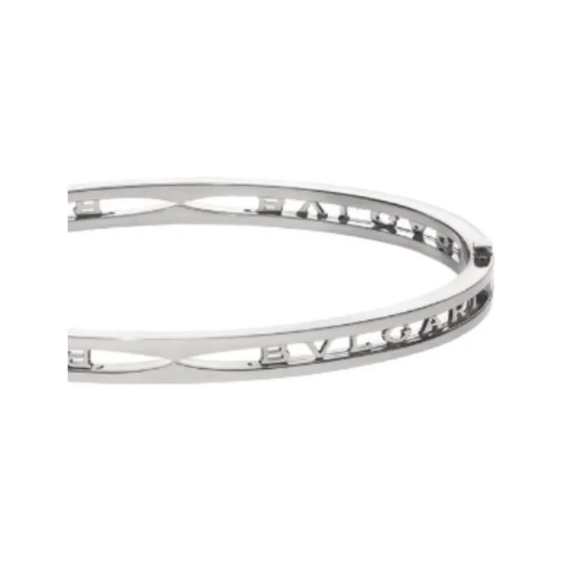 BVLGARI 18K White Gold Bangles Women's Silver-2