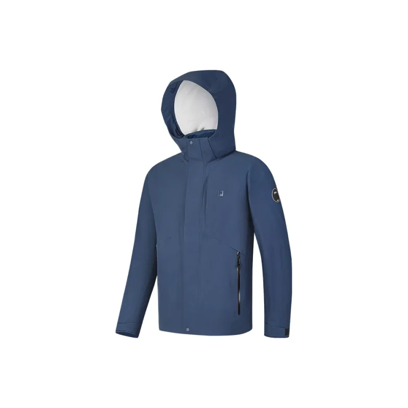 FILA Water-Resistant Windproof And Water-Repellent Windbreaker Jacket Unisex Dark Navy Blue-0