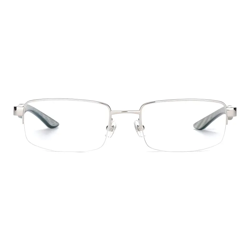 Maybach Buffalo Horn Irregular Shape Eyeglass Frames Men's Silver-1