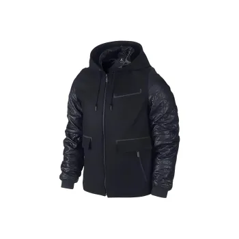 Jordan Air Jordan XI Leather Letterman Jacket Men's Black