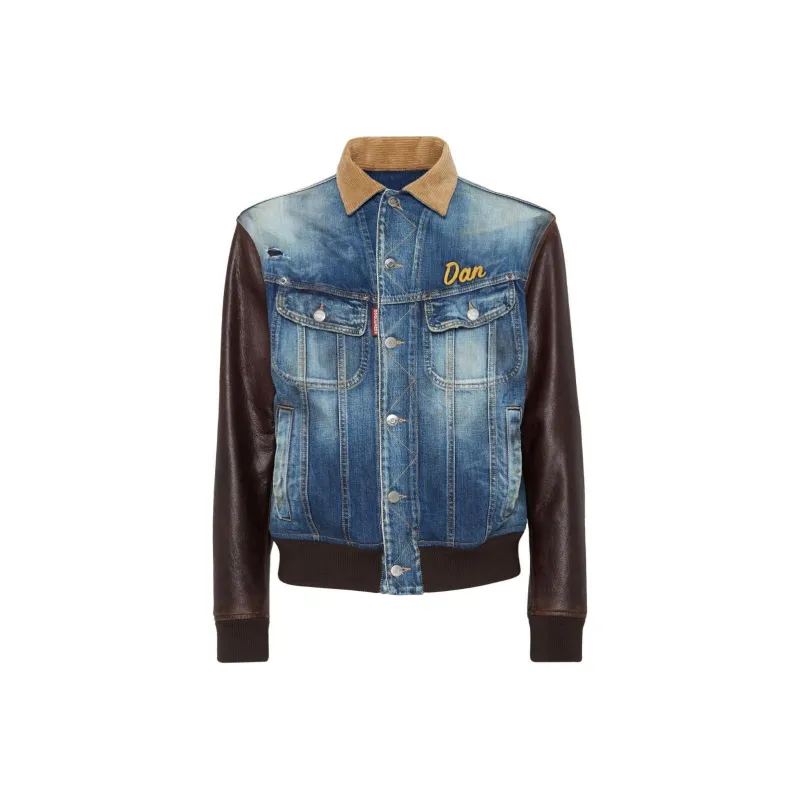 Dsquared2 Medium Rusty Nail Wash L.A. College Distressed Jacket-0