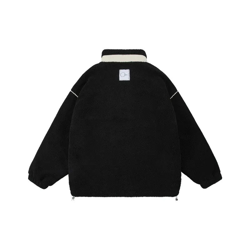 LOMBT Letter Stand Collar Loose Fit Thickened Puffer Jacket Unisex-0