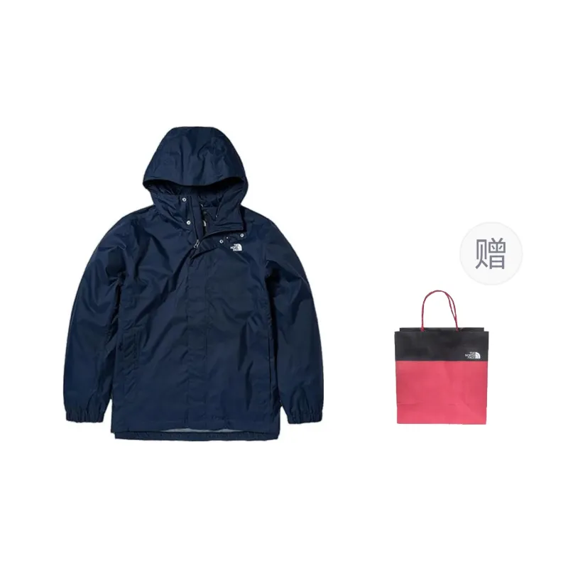 THE NORTH FACE City Outdoor Collection Windbreaker Jackets Men Navy Blue+Shopping Bag-0