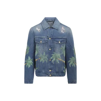 CASABLANCA Printed And Embroidered Denim Jacket