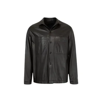 Lemaire Leather Stand Collar Shirt