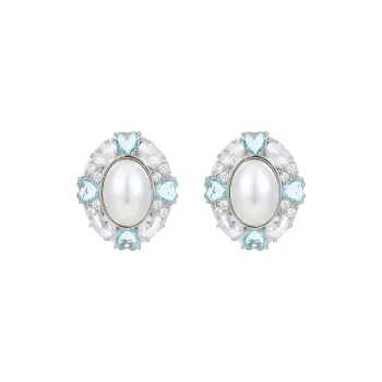 VIOLET S925 Sterling Silver Needle Stud Earrings Women's