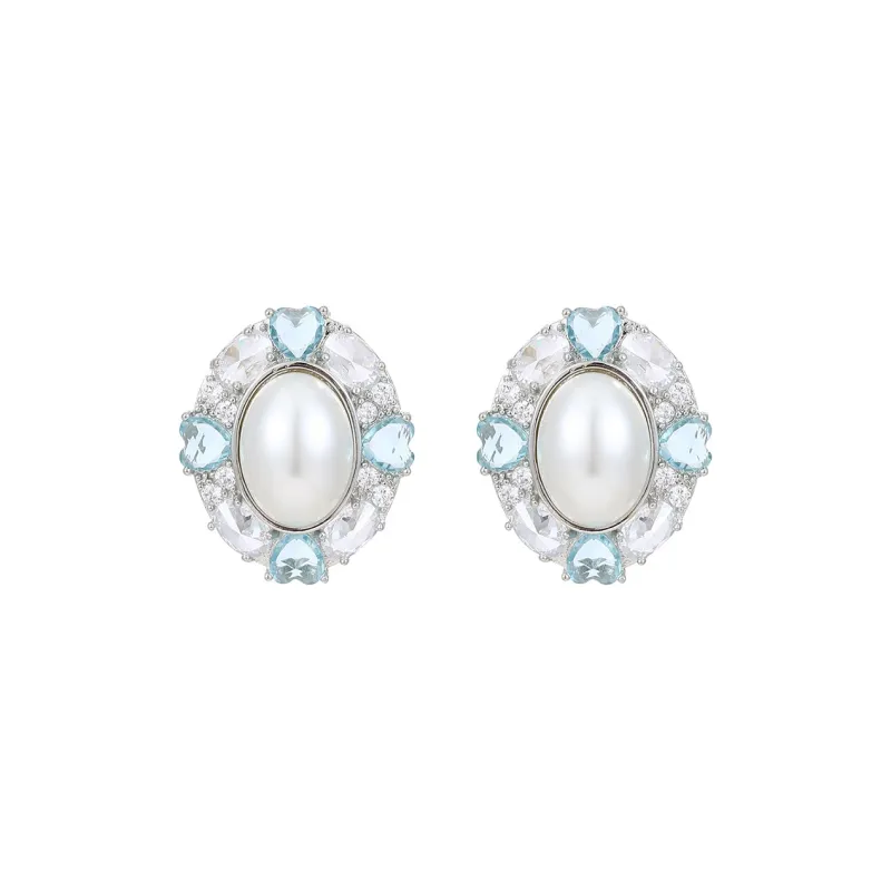 VIOLET S925 Sterling Silver Needle Stud Earrings Women's-0