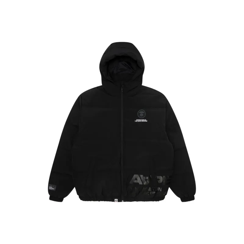 Aape Slogan print Hooded Padded Jacket-0