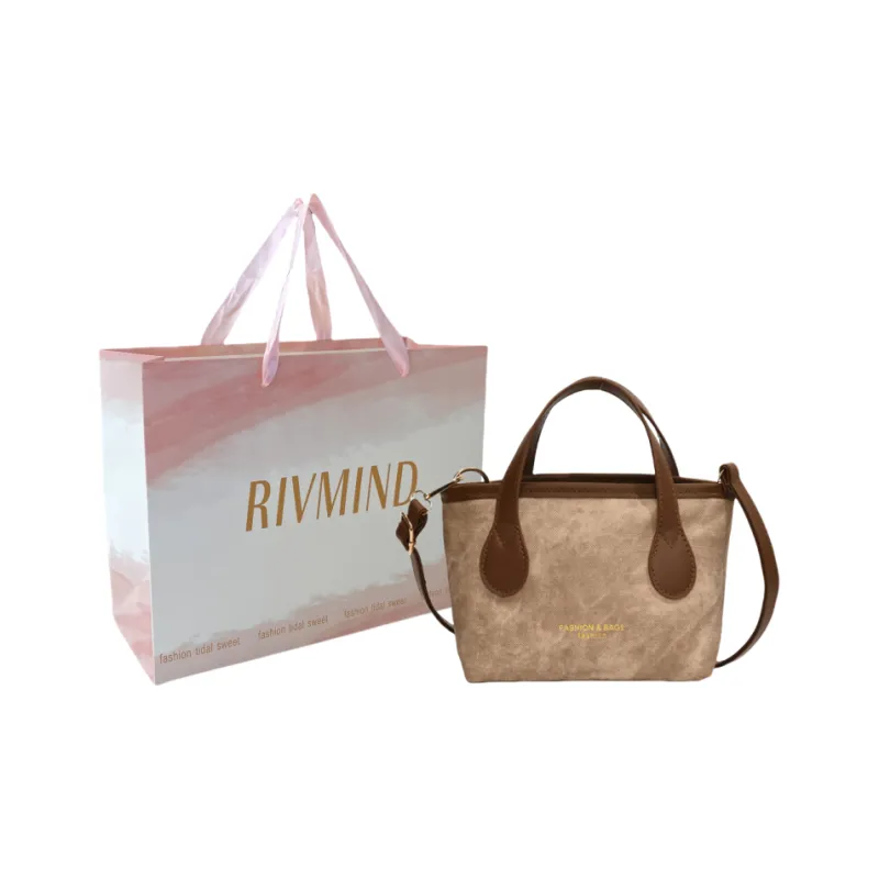 RIVMIND PU One Shoulder Handbag Regular Women's Brown/Black-0
