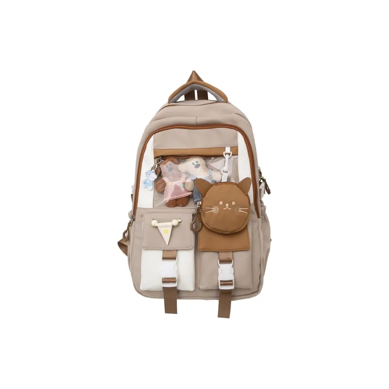 H YXIANG Nylon With PVC Backpack Unisex Multicolor-1