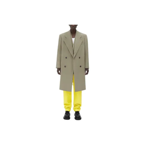Bottega Veneta Grain De Poudre Coat Men's Lime Gray