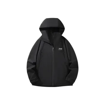 JEEP SPIRIT Outdoor Hiking Water-Resistant Warm Water-Repellent Rainproof Windbreaker Jacket Unisex