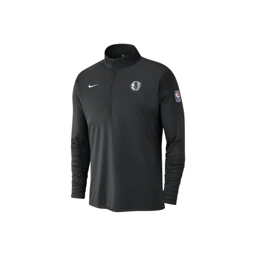 Nike Brooklyn Nets City Edition Men's Nike Dri FIT Nba 1/2 Zip Long Sleeve Top