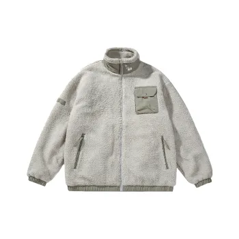 SET FUNS Autumn And Winter Season Outdoor Style Velvet-feel Coat Brand Logo Men's
