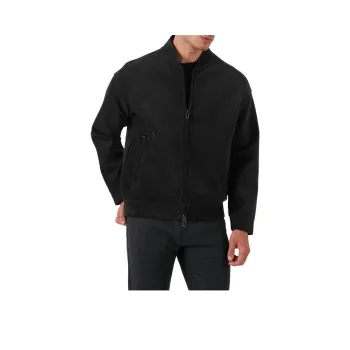 EMPORIO ARMANI Logo Embroidered Zipped Corduroy Sweatshirt