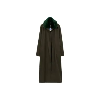 Burberry Shearling Belted-Waist Long Sleeved Trench Coat
