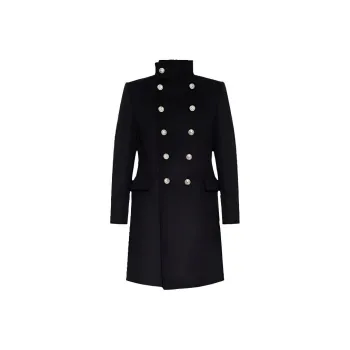 BALMAIN High Neck Double Breasted Coat