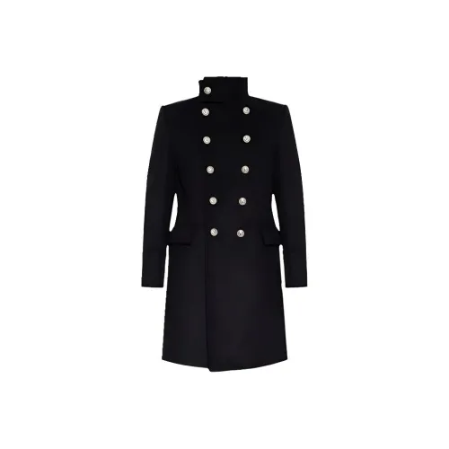 BALMAIN High Neck Double Breasted Coat