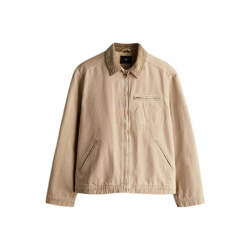 H&M Denim Jackets Men Beige-0