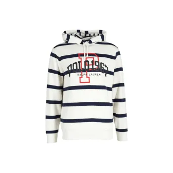 Polo Ralph Lauren Logo print Striped Cotton Hoodie