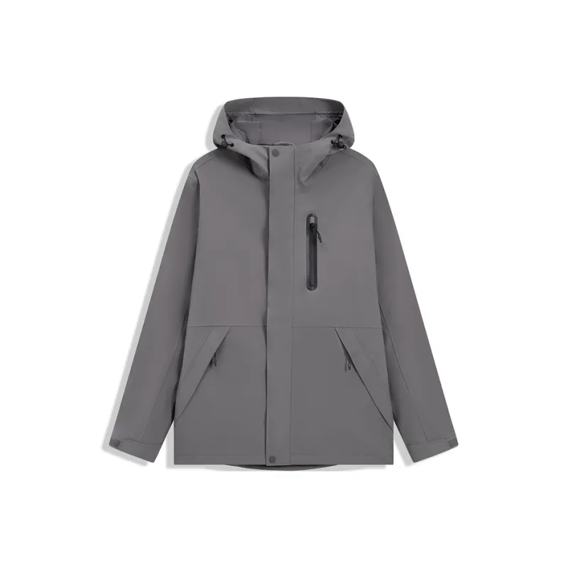 XTEP Wing Waterproof And Windproof Windbreaker Jacket Unisex Introverted Gray-0