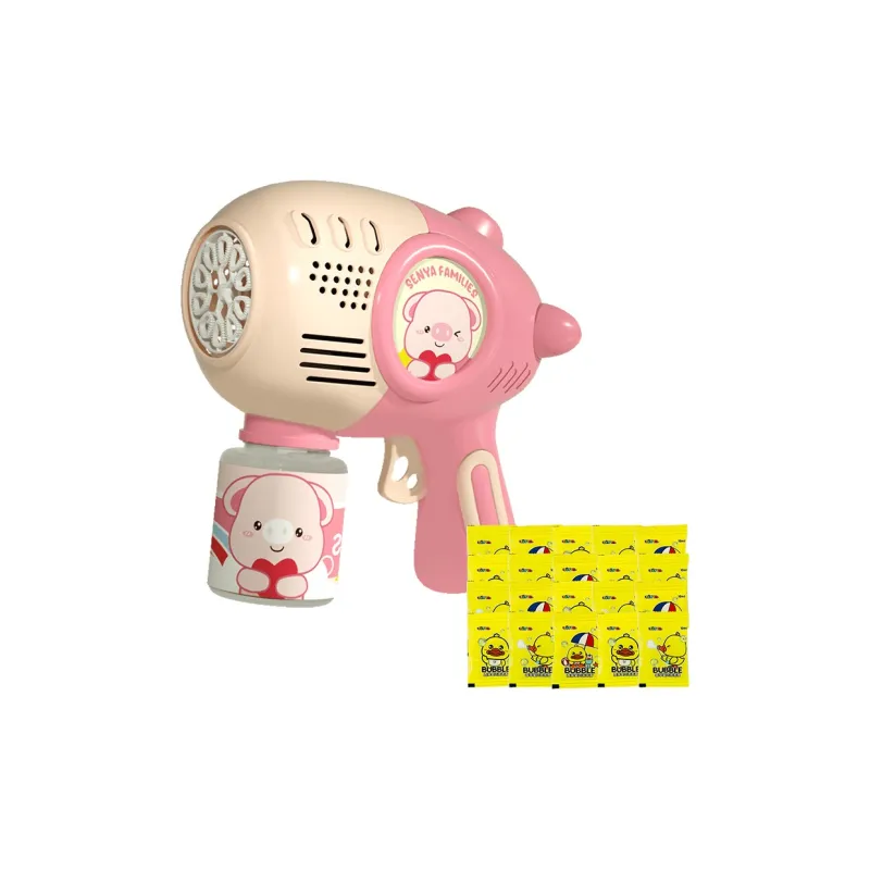 BIG TAYLOR Pink Piglet, Handheld Fully Automatic 10 Hole Bubble Blower, Outdoor Toy Bubble Machines-14