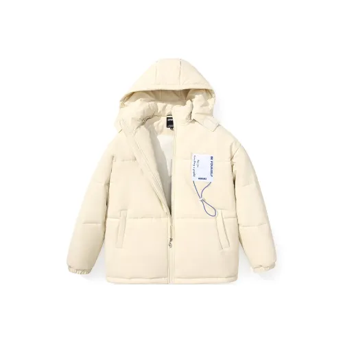 GENANX Letter Detachable Hood Loose Fit Puffer Jacket Unisex