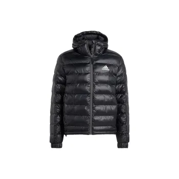 adidas Men's Logo Zip Up Long Sleeve Puffer Jacket Black