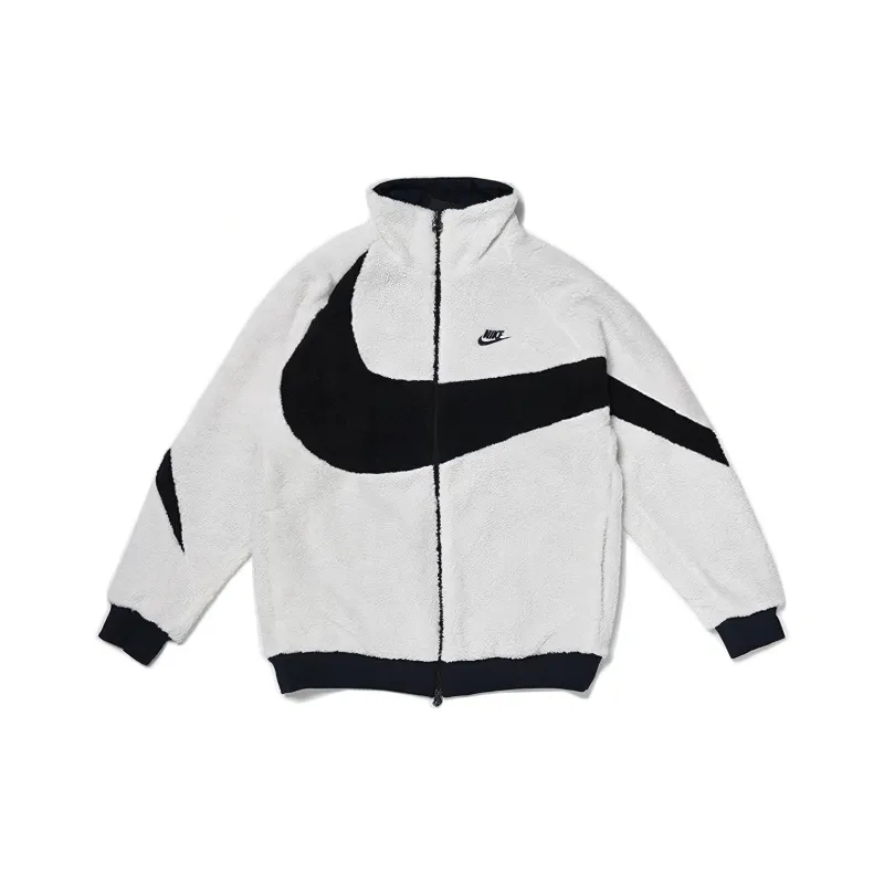 Nike Big Swoosh Reversible Boa Jacket Asia Sizing White Black M  