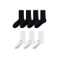 [7 Pack/7A Antibacterial]4 Pairs Black+3 Pack White