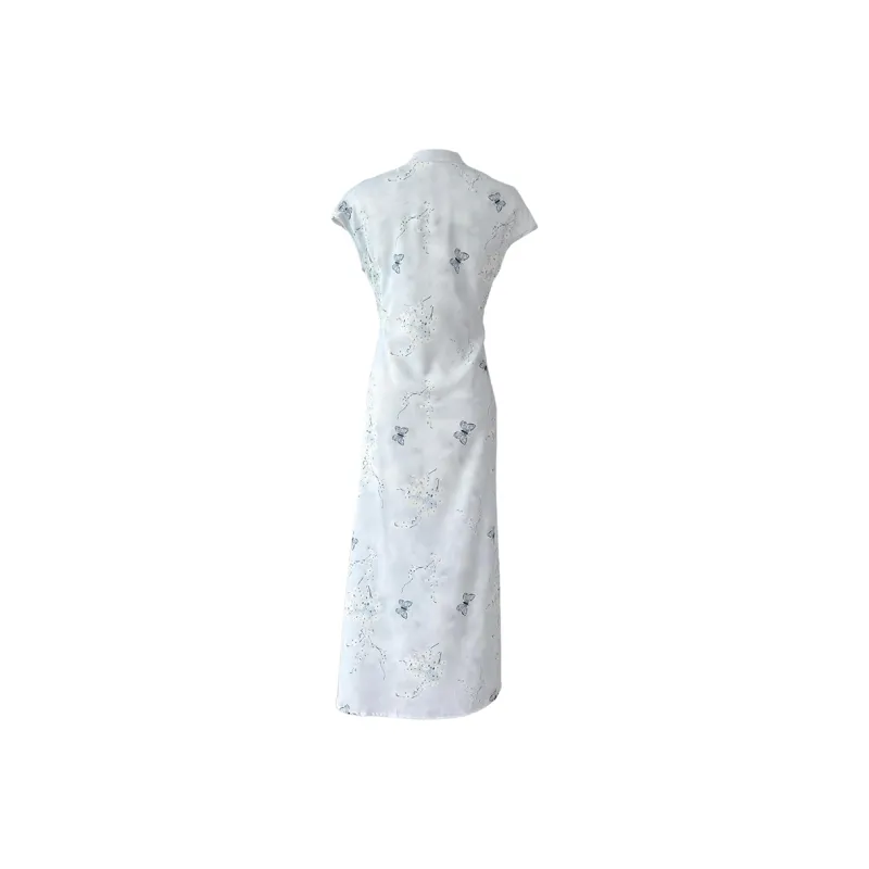 Flowers In Water Sleeveless Dress Women's Multicolor-0