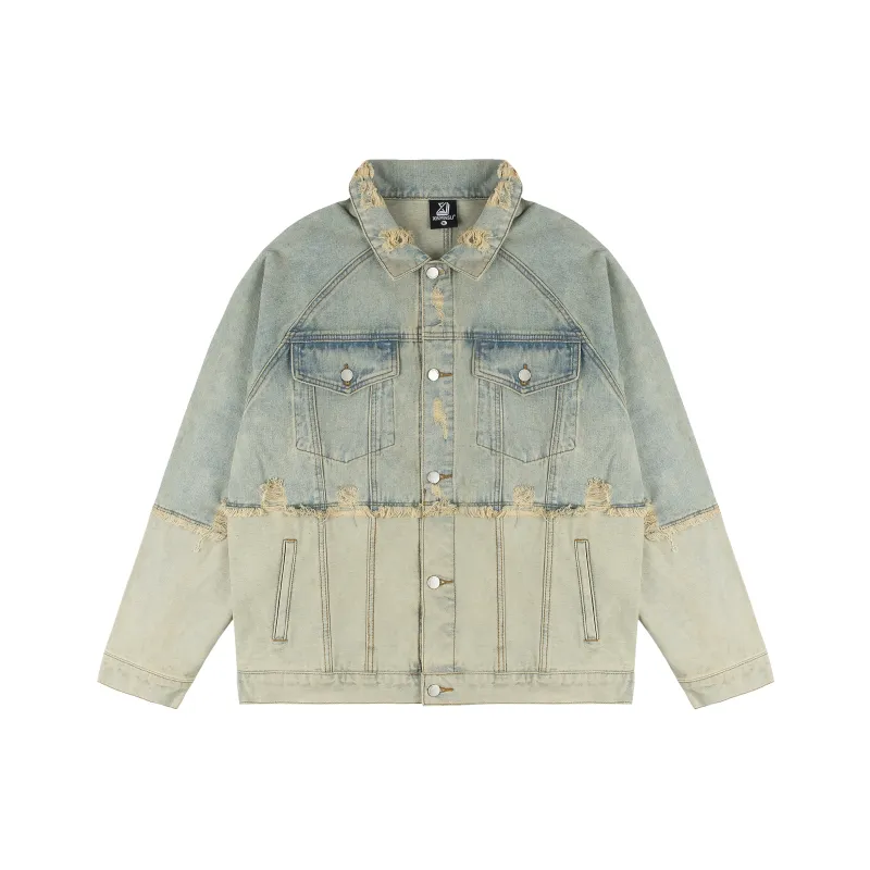 XINYINSU FW24 Denim Jacket Unisex Yellow Mud-0