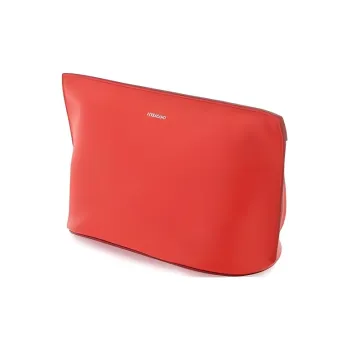 FERRAGAMO Grained Cow Leather Clutch Men's Red