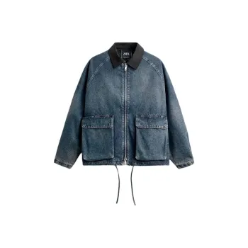 ZARA Denim Jackets Men Blue