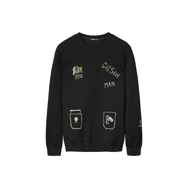 CAISEDI Sweatshirts Men Black-0