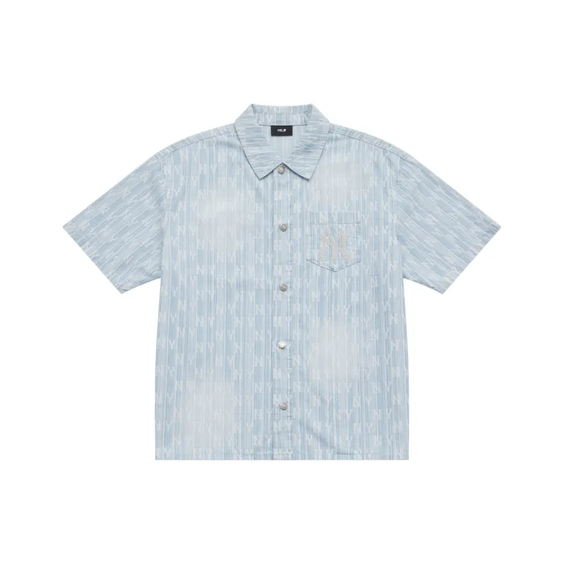 MLB MONOGRAM Collection New York Yankees SS25 Shirt Unisex Light Blue-0