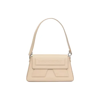 KARL LAGERFELD IKON Grain Calfskin Shoulder Bag Women's Beige