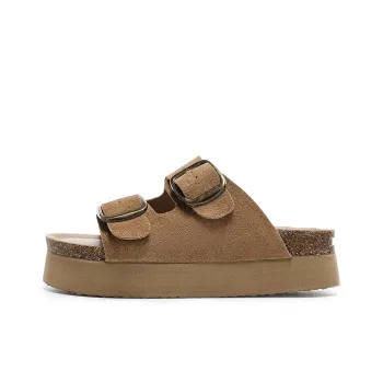 EBLAN Slip Resistant Slide Slippers Women's Camel