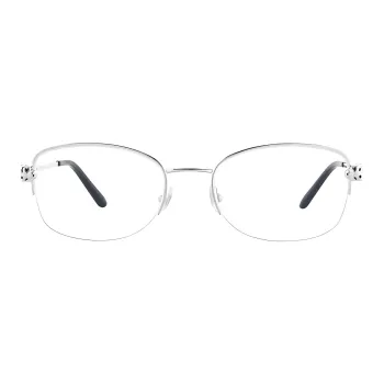 Cartier Eyeglass Frames Unisex Silver