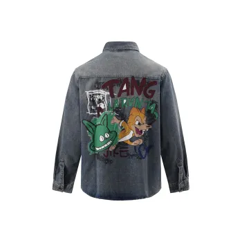 GTRG Denim Jackets Unisex Blue
