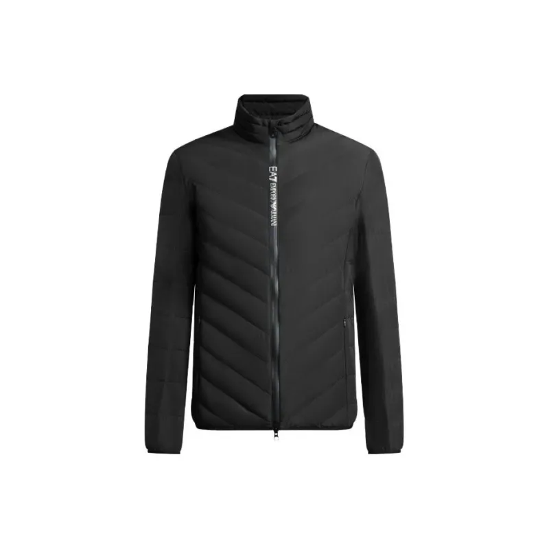 EMPORIO ARMANI Logo Patch Zipped Quilted Jacket-4