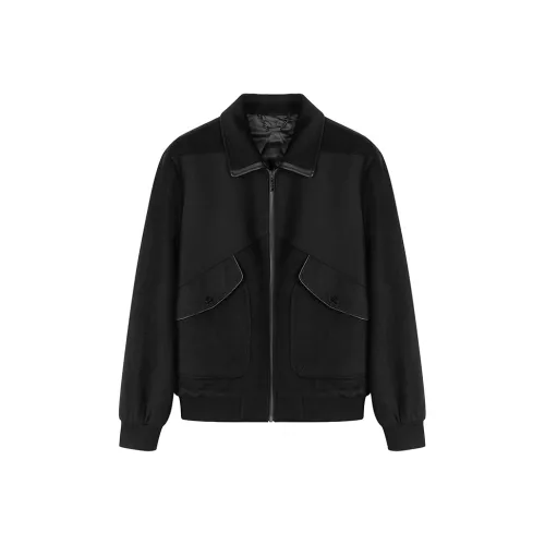 DAVID NAMAN Coats Men Black