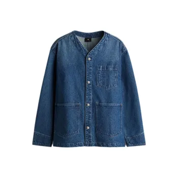 H&M Denim Jackets Men Blue
