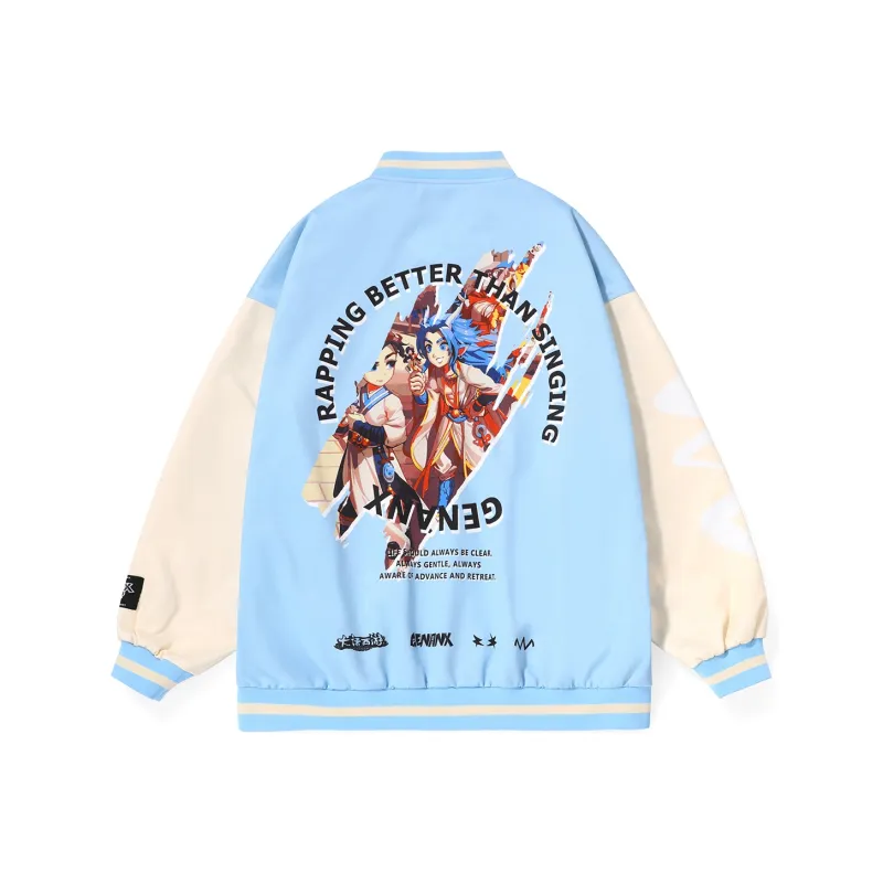 GENANX x 'DAHUAXIYOU'SHOUYOU Baseball Jacket Unisex-5