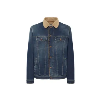 JACOB COHEN Sherpa Trucker Denim Jacket