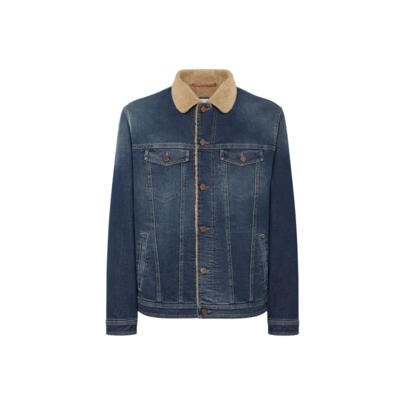 JACOB COHEN Sherpa Trucker Denim Jacket-0
